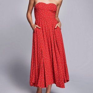 Free People Bella Donna Polka Dot Dress Cherry Red